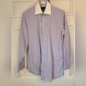 Profuomo Men's Classic Long Sleeve Oxford Dress Shirt, Size:15 Color: Purple